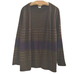 Leslie Fay Brown Pullover Sweater XL